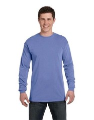 Comfort Colors Adult 100% USA Cotton Heavyweight RS Long Sleeve T-Shirt LG Blue