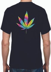 Adult DryBlend® T-Shirt – ( TIE DYED LEAF – PRIDE / WEED / 420)