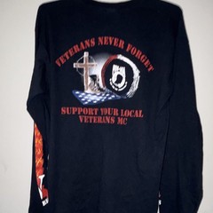 Gildan Ultra Cotton Men’s L Black Cotton POW MIA Graphic Crew Neck Long Sleeve