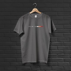 Breathable Round Neck T-Shirt with Paris Print for All Season Casual and Formal