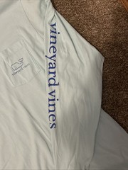 Vineyard Vines Men’s Long Sleeve T Shirt Seafoam Green Blue Whale Large