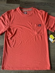 Wrangler Workwear Performance T Shirt Short Sleeve UPF30 Cayenne Men’s Small