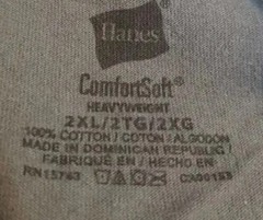 Hanes ComfortSoft T-Shirt Mens 2XL/TG Gray Short Sleeve Cotton Graphic Tee