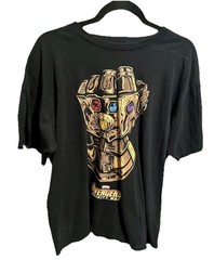 Avengers Infinity War Shirt Marvel Thanos Gauntlet Black Tee Adult XL MCU Movie
