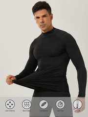 3 Pack Men Compression Shirts Long Sleeve Mock Turtleneck Athletic Baselayer …