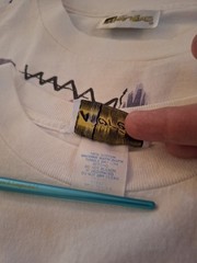 Vintage 90s Jacques Moret Abstract Art T-Shirt AOP Large Graphic Tee