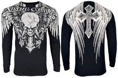 Xtreme Couture by Affliction Men’s Thermal Shirt Dagger Skull