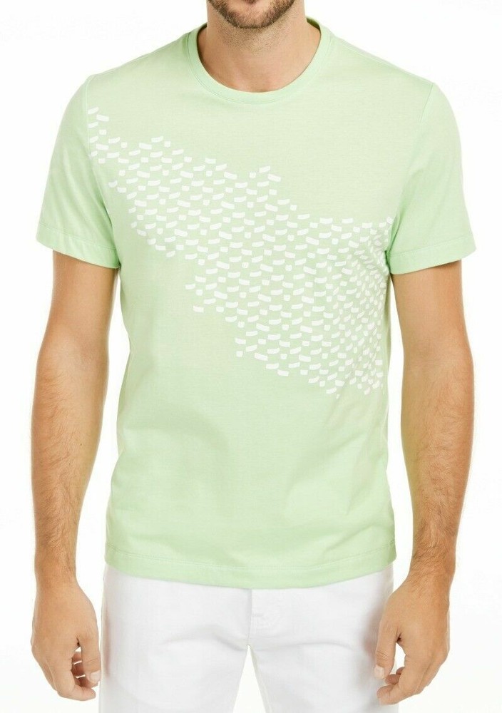 ALFANI Lime Oxide Green Abstract Asymmetical Design T-Shirt NEW MSRP $45 XL