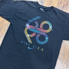Vintage Nike Shirt Mens L Black Skateboarding SB 6.0 Graphic Print Swoosh Cotton