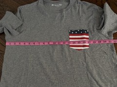 NWT Travis Mathew Party On T shirt Heather Gray pima Cotton Flag Pocket Sz L