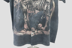 Vtg Skulbone T-Shirt Mens XL Black Horse Mounted Skull Reaper Rock Metal Biker