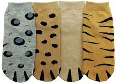 Women’s Cute Kitty Cat Socks with Paw Prints on Toes Novelty Ankle Socks