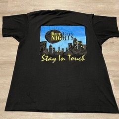 Vintage Blue City Nights Stay In Touch 80s Bamd T-Shirt Size S/M Rare