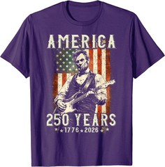 Vintage Abraham Lincoln Abe Lincoln Playing Guitar 250 Years T-Shirt