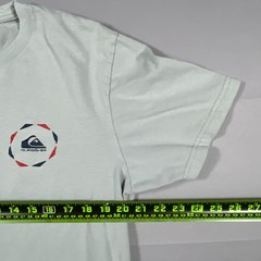Quiksilver T Shirt Mens Large Heathered Gray Cotton Logo Print Straight Hem