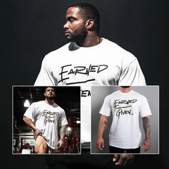 Men’s Oversized Graphic Printed T-shirt Gym Training Workout Summer Streetwear