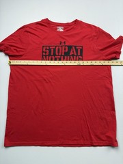 Under Armour Shirt Mens 2XL Red Stop At Nothing Graphic HeatGear Tee Top
