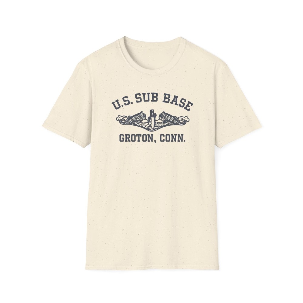 Vintage Inspired U.S. Sub Base Groton Conn Dolphin Insignia Graphic Military Tee