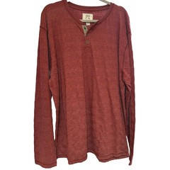 PX Clothing Mens XXL Burgundy Red Long Sleeve Henley Shirt Eco-Friendly 8PC1276M