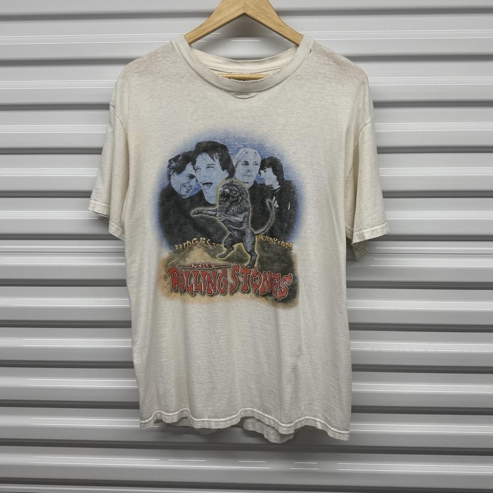 Vintage 1997 The Rolling Stones Bridges To Babylon Tour DistressedT-Shirt Size L