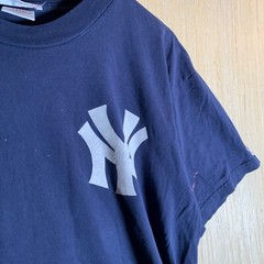 Vintage Jorge Posada Shirt Adult Size Large Blue Short Sleeve Men’s Pullover Y2K