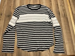 Carbon Shirt, Men’s Size XXL, White Gray Black, Striped, Long Sleeve