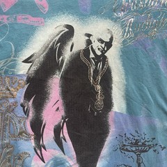 Rare Vtg 2008 Christian Audigier Blue Heavenly Foil Shirt XL City of Angels