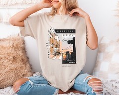 Sleepless Society Shirt, Dreamers Quote T-Shirt, Urban Nightlife Graphic Tee