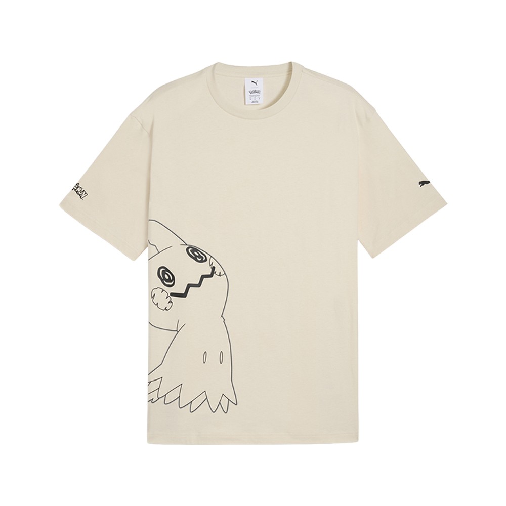PUMA X Pokémon Relaxed Graphic Crew Neck Short Sleeve T-Shirt Mens Off White Ca