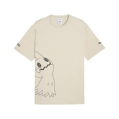 PUMA X Pokémon Relaxed Graphic Crew Neck Short Sleeve T-Shirt Mens Off White Ca