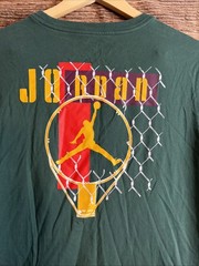 READ- Jordan Shirt Mens Large Green Crewneck Graphic Jumpman Logo Spellout Net