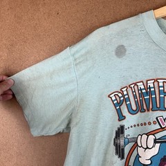 VTG 80s Faded Thrashed Ratty California Raisins Pumping Iron T-Shirt Med USA