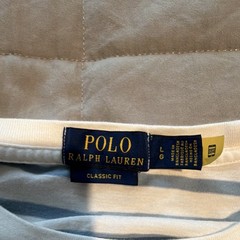 Polo Ralph Lauren Men’s Classic Fit Striped Crew Neck Tee L White/Blue Logo