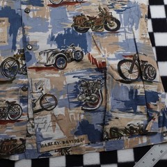 Vintage Harley Davison biker Hawaiian style all over print button up Shirt 3XL