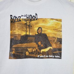 Boyz N The Hood Shirt Mens Medium White Crew Neck Long Sleeve Graphic Stretch