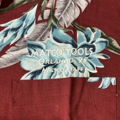 Vintage RARE! 1995 Matco Tools Hawaiian Staff Shirt Made In USA Button Up