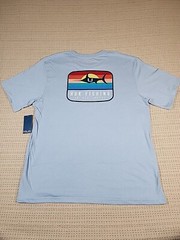Medium HUK Men’s Performance Fishing Shirt Sunset Marlin Light Blue /Crystal Sky