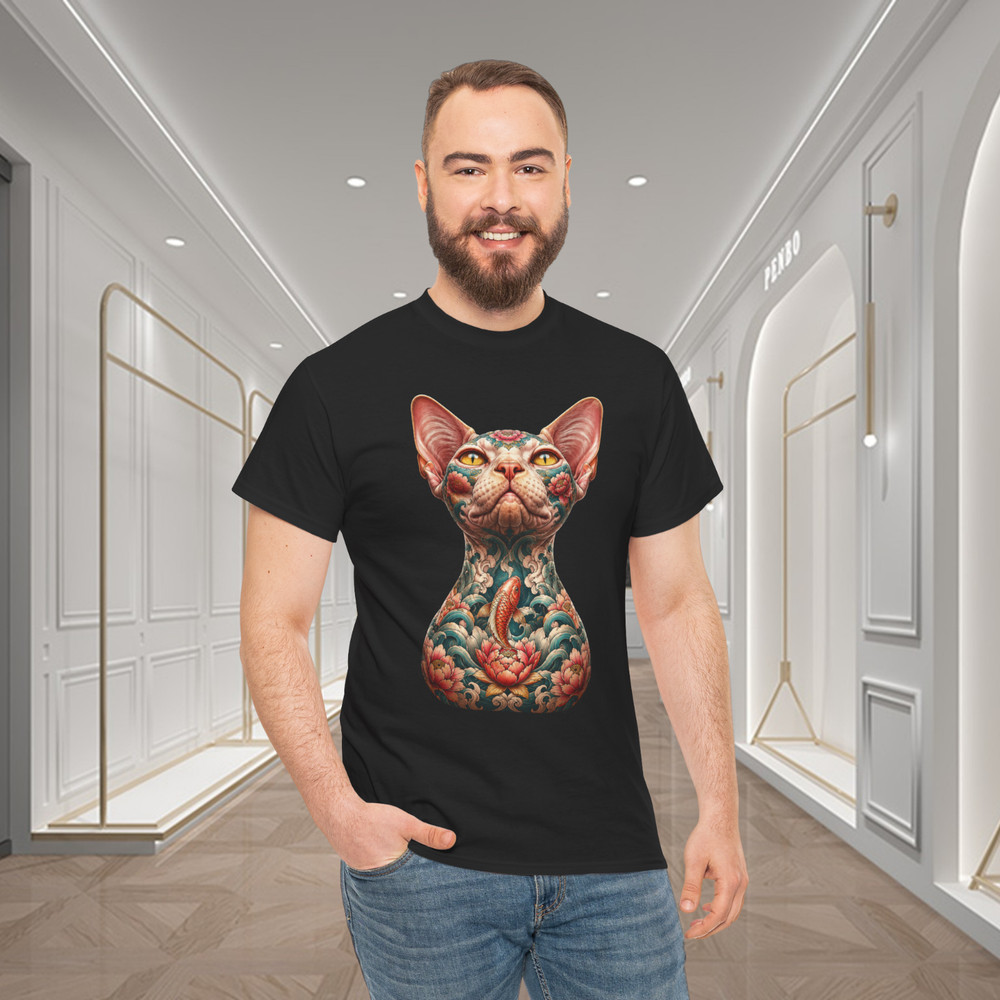 Tattoo Sphynx Cat Colorful Street Art T-Shirt