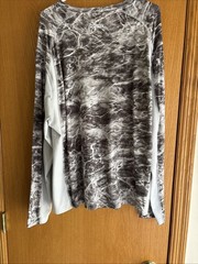 Habit Solar Factor Mens Sz M Long Sleeve UPF 40 Shirt Gray White Fishing