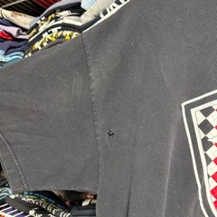 Y2K Famous stars and straps argyle patterned logo t shirt black