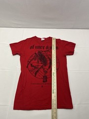 OF MICE & MEN Shirt Men’s S Red Reaper Graphic Short Sleeve Band Tee Rock Metal