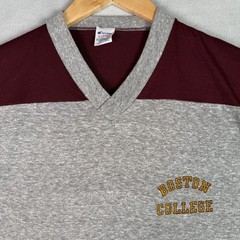 VTG 80s Champion Boston College T Shirt XL 22×29 Eagles Football V Neck USA