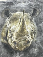 Tones of Africa Hand Dyed Rhino Graphic T-Shirt 100% Cotton Made in Zimbabwe S