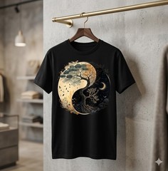 Yin Yang Tree of Life Sun Moon Duality T-Shirt Unisex – H217