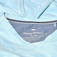 TOMMY BAHAMA-Mens Green Poly/Viscose SS/V.Neck Casual Summer T.Shirt-(XL)
