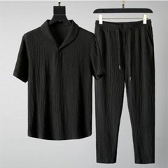 (Shirt+Trousers) New Summer Men Fashion Shirt Men Business Casual Shirts