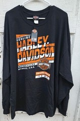 Harley Davidson T Shirt Men’s 3XL Long Sleeve Washington Pa. Black Steel City