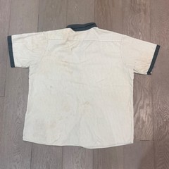 80’s Gas Station/Mechanics Blue White Stripe XL Attendant Shirt No Patches