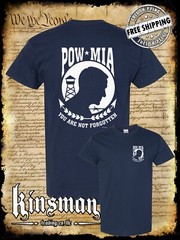 POW – MIA 2-Sided T-Shirt / USA Veteran Marine Army Navy Military