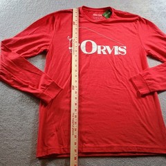Orvis Mens Bent Rod Santa LS Tee Red Medium NWT Fly Fishing Gorpcore